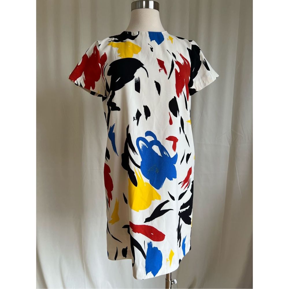 Zara Woman Women's Multi Color Abstract Paint Short Sleeve Size M